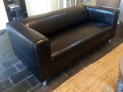 Black 2 seater leather sofa
